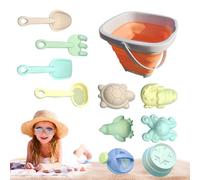 Jouets de plage - Seau et pales à sable pliantes de 11 pièces | pour pales pour animaux créatifs Ensemble de jeu pour passoire, kit portable pour jouets de sable design coloré pour