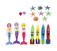 Jouets de plongée de plongée sirène Jouets de Bain de Bain de sirène (Ensemble de mer de sirène) (sirène étoile de mer 17 pièces)