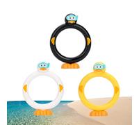 Jouets de plongée pour piscine - Ensemble de 3 thermoplastiques lestés de 5,5 pouces, anneaux de plongée de récupération d'eau, jeu de naufrage submersible, bouée de lancement manuel avec crêtes de po