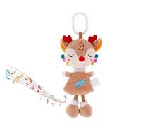 Jouets de Poussette en Forme de cerf avec Musique, hochets Doux, Jouets de Voyage pour bébé, Jouets musicaux Suspendus en Peluche pour Berceau, Poussette, siège de Voiture, Tout-Petits