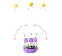 Jouets de puzzle alimentaire pour chats, jouet de boule de distribution de friandises pour chats,Mangeoire à friandises pour chat avec teaser et lumière LED | Jouets d'enrichissement pour chaton, mang
