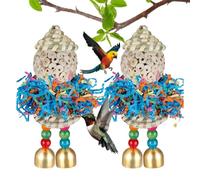 Jouets de recherche de nourriture pour oiseaux - Ensemble de 2 jouets à mâcher pour perruches, accessoires naturels pour cage à billes à mâcher, activité interactive d'enrichissement aviaire | Stimula