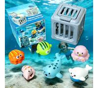 Jouets de sauvetage sous-marins - Jouets de piscine de plongée, jouet de cages de plongée avec flottant d'animaux, jeu d'eau de trésor pour la natation, le lac de plage, le bain d'été, cadeau de fête