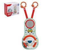 Jouets de siège d'auto à orienté arrière, rotation à 360 ° Jouet de volant bébé avec miroir, musique, lumières et sons conduite, 12 mois + volant pour enfants pour la banquette arrière