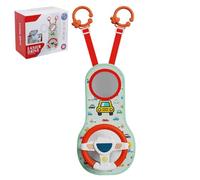 Jouets de siège d'auto à orienté arrière, rotation à 360 ° Jouet de volant bébé avec miroir, musique, lumières et sons conduite, 12 mois + volant pour enfants pour la banquette arrière, jouets pou
