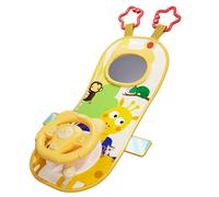 Jouets de siège de voiture orientés vers l'arrière, jouet volant pour bébé rotatif à 360 ° avec miroir, musique, lumières et sons conduite, volant pour enfants 12 mois et plus pour siège arr