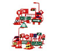 Jouets de signalisation routière, portable 28 pièces, décoration de fête, panneau de traversée - pour fêtes de vacances, maison, salon, Halloween, Noël, jardin, intérieur, salle de ole,