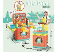 Jouets De Simulation Pour Filles, Jouet D'Anniversaire, Docteur De Cuisine Miniature, Avec Lumière Musicale, Faire Semblant De Faire Du Barbecue, Boîtier De Chariot
