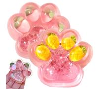 Jouets de Squish de 2pcs, Boules de Stress de la Patte de Patte de Chat Brillant Mignonnes avec Motif d'ananas et de Fraise, de 2,8 Pouces de soulagement de contrainte Toys sensoriels pour Adultes ca