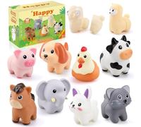 Jouets de Tri d'animaux de la Ferme Montessori en Silicone - Empilage Couleurs & Apprentissage Motricité Fine - Jeu Sensoriel Éducatif Bébé 1 2 3 Ans - Cadeau Enfant Fille Garçon