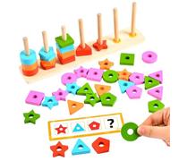 Jouets de tri de couleurs en bois - Favorise la motricité fine et la reconnaissance des couleurs grâce au jeu sensoriel - Jouet de tri et d'empilage pour formes et couleurs - Pour crèche, maternelle