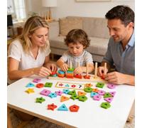 Jouets de tri de couleurs en bois - Favorise la motricité fine et la reconnaissance des couleurs grâce au jeu sensoriel - Tri et jouets empilables pour d'âge préscolaire - Pour la crèche