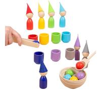 Jouets de tri pour tout-petits, de des couleurs | Jeux de tri des jouets éducatifs en bois | Coupes Rainbow Balls Coupes STEM Kits, activités d'apprentissage préscolaire Fine Motor de Motor