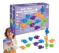 Jouets d'éléphant d'alphabet, jouets puzzle coordonnés de l'alphabet, jouet correspondant au nombre d'éléphant, jouet multi-usages pour la maison, l'école, les voyages et l'air