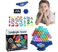 Jouets d'empilement - blocs de construction | Blocs de construction hexagonaux | Jeu d'équilibre de la tour | Jeu de tour de l'équipe du conseil d'administration | Toys STEM pour les et les ac