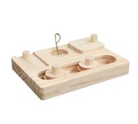Jouets d'enrichissement de lapin, jouets d'alimentation pour lapin, plateau de traitement de hamster en bois - Educational traite le jeu de snuffle de puzzle à mâcher, creuser, et