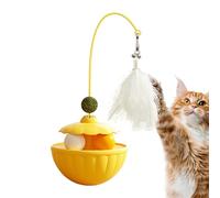 Jouets d'Enrichissement pour Chat - Boule Oscillante à Cataire avec Plumes pour Chatons | Balle à Taquiner pour Chat | pour Exercice Quotidien Intérieur et Extérieur, Soulagement du Stress à la