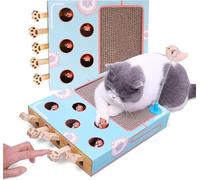 Jouets d'enrichissement pour chat, jeu interactif Whack a Mole, griffoir et boîte en carton pour chat d'intérieur, jouet pour chat Whack a taupe avec griffoir pour chat, griffoir pour chat