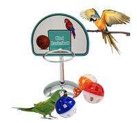 Jouets d'entraînement pour oiseaux - Panier de basket-ball en métal, support de tir pour perroquet, ensemble de jeu interactif | Activité athlétique amusante, jeu de développement des compétences pour
