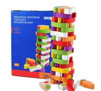 Jouets D'équilibre À Empiler Tour À Légumes Colorée Pour Enfants, Puzzle Blocs De Construction À Empiler, Jouet De Bureau D'éducation Précoce