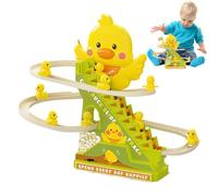 Jouets d'escalade de canards | 1 ensemble de petits canards dans la voie ferrata | 22,5 x 27,5 x 14 cm Jeu de course d'animaux de dessin animé interactif avec une fonction de glissement, mignons J