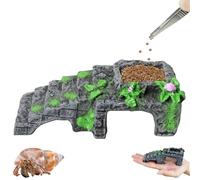 Jouets d'escalade pour crabe ermite avec bol d'eau, accessoires pour crabe ermite, rampe d'escalade en résine durable avec pince à épiler pour cachette de crabe ermite, décoration de réservoir pour