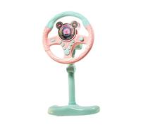 Jouets deVolant pour Enfants, Jeu de Simulation de Volant éducatif avec Musique et Lumières pour Enfants, Volant Porte vec de Rotation à 360°, pour Les Jeux en Famille et L'apprentissage, Rose