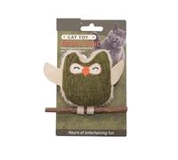 Jouets d'herbe à chat avec hibou à la mode, auto-amusement, plume d'herbe à chat, bâton pour grincer les dents, résistant aux dents et aux morsures, articles pour animaux de compagnie(Green Owl, Note