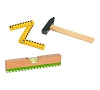 Jouets d'imitation - GOKI - GOLLNEST & KIESEL - Bois - 3 pièces (marteau, mètre, niveau 20 cm) - 3-8 ans