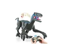 Jouets dinosaure télécommandé gris 2. 4g rc raptor vélociraptor marche électrique pour garçon Gris G