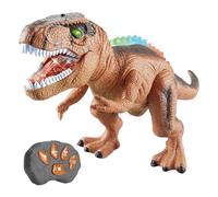 Jouets Dinosaures Électriques - Dinosaure Télécommandé pour en-fants | Amusant Figurines Électroniques Marcheuses Télécommandées avec J-et, Lumière Et Rugissement pour Garçons Et Filles (Marron)