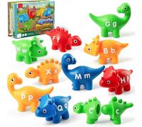 Jouets Dinosaures pour Enfants 3-5 Ans, Jouets d’Apprentissage de l’Alphabet, Puzzle Montessori ABC Majuscules et Minuscules, Jeux d’Association Éducatifs pour Filles et Garçons