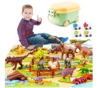 Jouets dinosaures pour enfants, avec tapis d'activités, cadeaux pour enfants, garçons et filles (67 pièces)