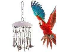 Jouets d'oiseau en acier inoxydable, jouet cloche en acier inoxydable pour les oiseaux,Toys à main outils à manche de perroquet en acier inoxydable | Jeu d'oiseau de nourriture interactif, jeu éducati