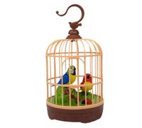 Jouets d'oiseaux pour enfants chantant et bougeant oiseau parlant réaliste avec lumière dans la cage amusant à commande vocale pour chambre bureau jouets en cage jouet perroquet parlant pour enf
