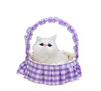 Jouets drôles chat dans la dentelle panier suspendu poupée jouet Mini chat dans la chaussure avec des sons de miaulement dormir mignon Kitty jouets décors pour enfants Peluche ( Purple, One Size)