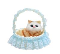 Jouets drôles chat dans la dentelle panier suspendu poupée jouet Mini chat dans la chaussure avec des sons de miaulement dormir mignon Kitty jouets décors pour enfants Peluche Cadeau ( Blue, One Size)