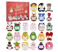 Jouets Du Calendrier De L'Avent De Noël,Décoration Mignon Anti-Stress Pour Les Fêtes D'Hiver - Calendrier De L'Avent En Crochet Animaux Positifs | Pour Adultes, Adolescents, Filles Et Garçons