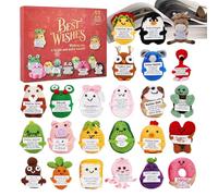 Jouets Du Calendrier De L'Avent De Noël - Décoration Mignonne Des Fêtes,24 Jours De L'Avent Jouets Animaux En Crochet,Pour Adultes, Adolescents, Filles Et Garçons
