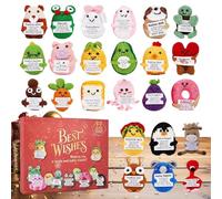 Jouets Du Calendrier De L'Avent De Noël,Décoration Mignonne Pour L'Avent Et Les Vacances D'Hiver | Calendrier de Compte à Rebours de Noël 24 Jours avec Animaux au Crochet | Pour Adultes,