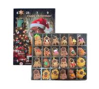 Jouets Du Calendrier De L'Avent Pour Noël - Kit du Calendrier de l'Avent 24 Jours avec Figurines Capybara,Ornement De Bureau Festif Pour Affichage - Pour, Adultes Et Adolescents