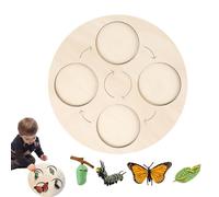 Jouets du Cycle De Vie pour - Plateau D'éveil De La Petite Enfance De 26 Cm, Planche De Puzzle du Cycle De Vie | Puzzle D'étape De Croissance De Papillon en Bois Naturel 400g, Jouet Éducatif D