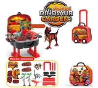 Jouets Du Monde Des Dinosaures Pour Enfants, 21 Pièces, Valises Portables, Jouets Éducatifs Amusants Pour La Maison, Cadeau Interactif D'Anniversaire