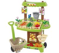 Jouets Ecoiffier -1741 - Stand du maraîcher pour enfants + accessoires - 100 % Chef - 35 pièces - Dès 18 mois - Fabriqué en France