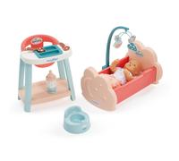 ECOIFFIER Nursery 1833 - Lit + Chaise Haute + Poupon - 18 mois - Pour Un Bébé Bien Nourri Et Reposé