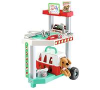 Jouets Ecoiffier - 1909 - La clinique vétérinaire pour enfants vendue avec peluche- Jeu d'imitation - 15 pièces - Dès 18 mois - Fabriquée en France