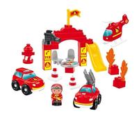 Jouets Ecoiffier - 1929 - Baril Pompier de Briques à Empiler Abrick - Jeu de Construction pour Enfants - 75 pièces - Dès 18 Mois - Fabriqué en France