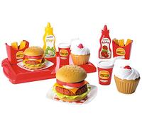 Jouets Ecoiffier - 2623 - Set Hamburger pour enfants - Imitations d'aliments - 32 pièces - Dès 18 mois - Fabriqué en France, Noir
