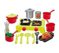 Jouets Ecoiffier - 2649 - Dînette Réchaud -100 % Chef - Ustensiles, vaisselle, aliments - Jeu d'imitation -21 pièces - Dès 18 mois - Fabriqué en France