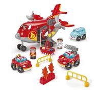 Jouets Ecoiffier - 2996 - Avion Cargo Pompiers - Abrick - Jeu de Construction pour Enfants - Dès 18 mois - Fabriqué en France